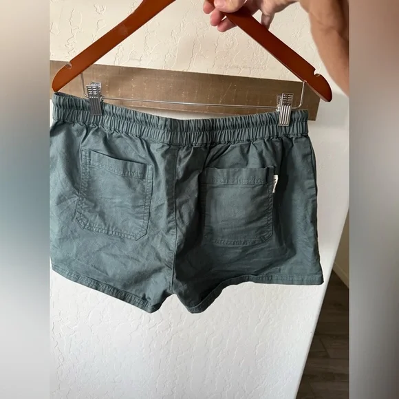Pact|Women’s casual stretch waist shorts in organic cotton,deep teal color•Large - Picture 7 of 12
